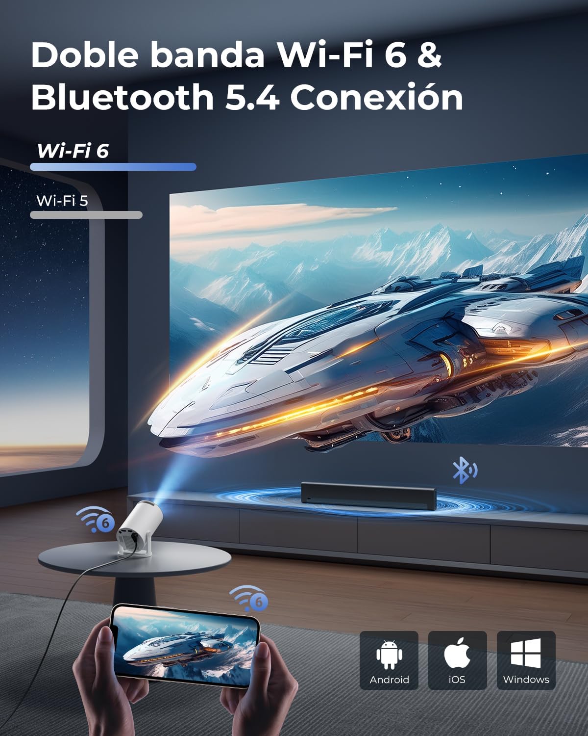 Proyector cinematográfico portátil